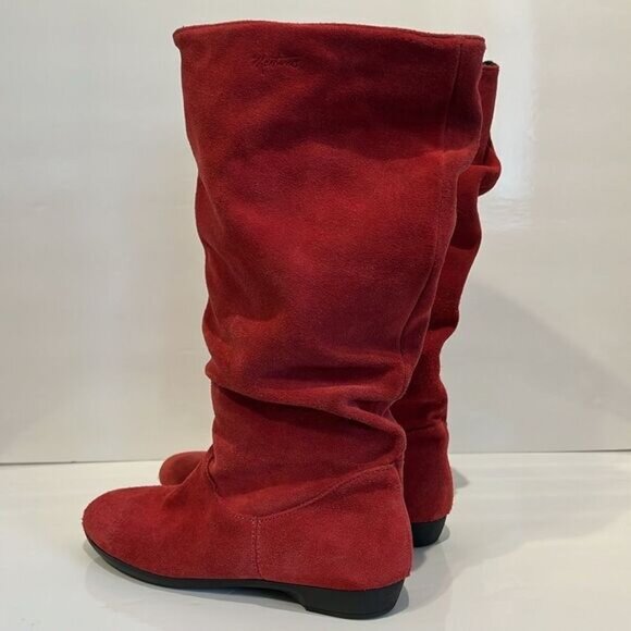 MARTINO Red Suede Slouchy Boots Size 9 - Picture 3 of 13